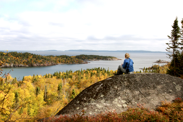 Enjoying the fall colours at Lyda Bay Lookout