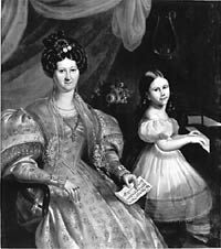 Portrait of Julie Bruneau, the wife of Louis-Joseph Papineau, and their daughter Ézilda, 1836