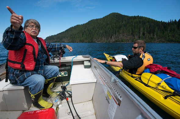 Haida Gwaii Watchman Walter Russ and kayaker