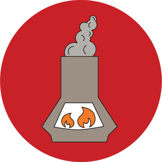 Outdoor wood burning stove including cooking shelters